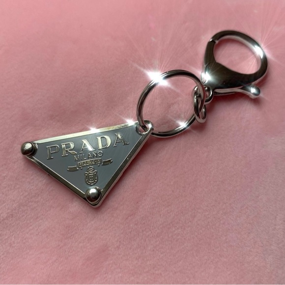 Authentic Gray Prada Repurposed Keychain - Picture 2 of 2